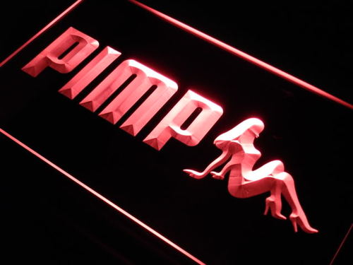 Pimp Nude lady girl sexy New Neon light Sign